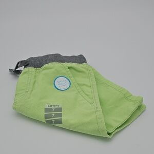 Carter's Bright Green Shorts with Gray Waistband